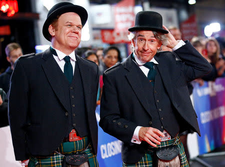 Actors John C. Reilly and Steve Coogan arrive at the world premiere of "Stan and Ollie" during the London Film Festival, in London, Britain October 21, 2018. REUTERS/Henry Nicholls