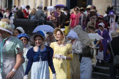 Period costume at the Jane Austen Festival - Credit: Getty