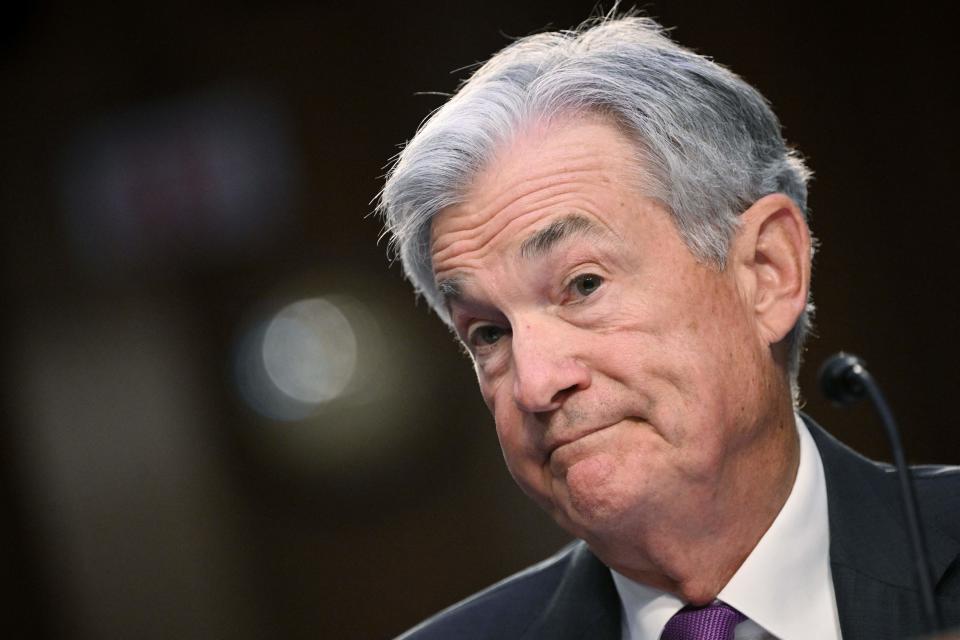 US Federal Reserve Board Chair Jerome Powell testifies before the Senate Banking, Housing and Urban Affairs Committee on