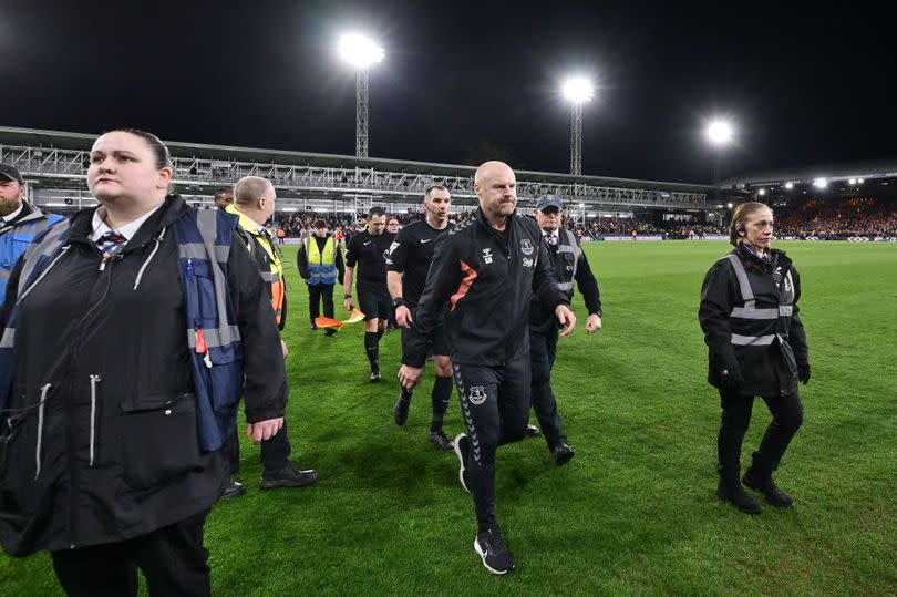 Sean Dyche after the Premier League match between <a class="link " href="https://sports.yahoo.com/soccer/teams/luton/" data-i13n="sec:content-canvas;subsec:anchor_text;elm:context_link" data-ylk="slk:Luton Town;sec:content-canvas;subsec:anchor_text;elm:context_link;itc:0">Luton Town</a> and <a class="link " href="https://sports.yahoo.com/soccer/teams/everton/" data-i13n="sec:content-canvas;subsec:anchor_text;elm:context_link" data-ylk="slk:Everton FC;sec:content-canvas;subsec:anchor_text;elm:context_link;itc:0">Everton FC</a> at Kenilworth Road on May 03, 2024 -Credit:Photo by Tony McArdle/Everton FC via Getty Images