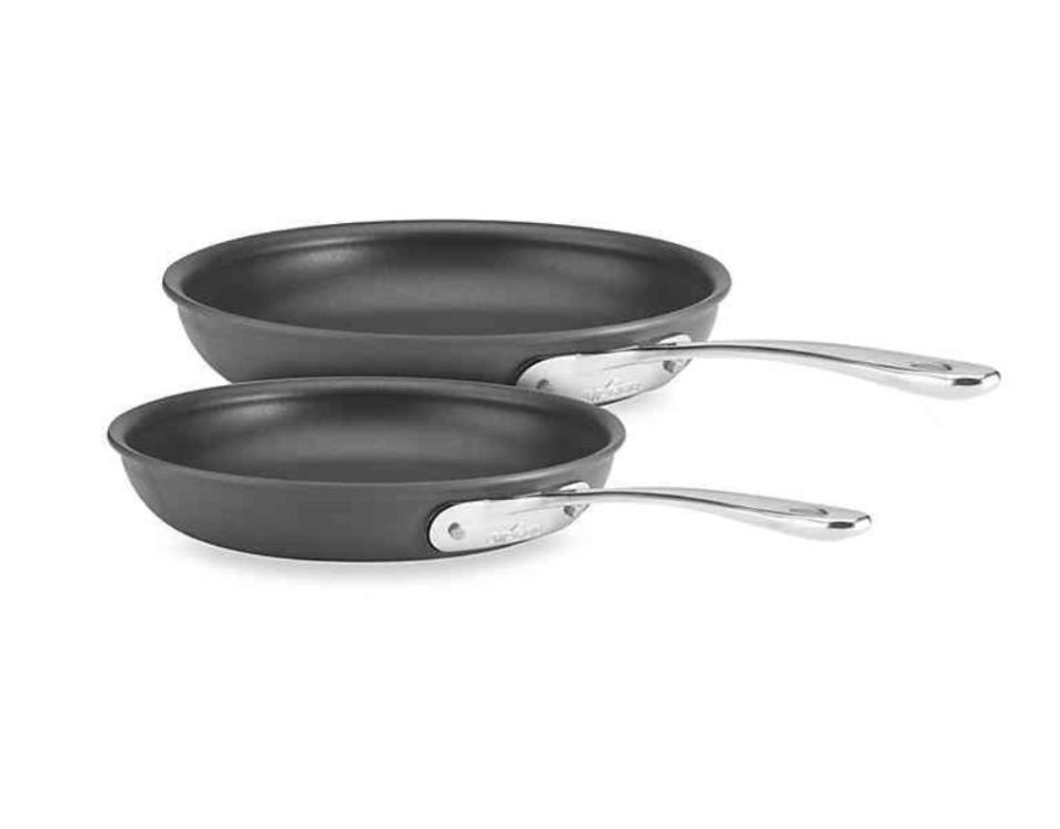 Nonstick is the way to go, according to the chefs. "A good-quality nonstick pan can be used for just about anything and they make for a very easy cleanup," Ruben said. <br /><br />Find this set for $60 at <a href="https://fave.co/344dUrK" target="_blank" rel="noopener noreferrer">Bed Bath &amp; Beyond</a>.
