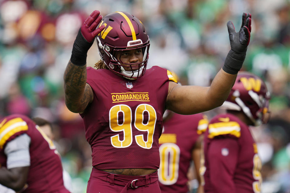 Chase Young #99 of the Washington Commanders. (Photo by Jess Rapfogel/Getty Images)