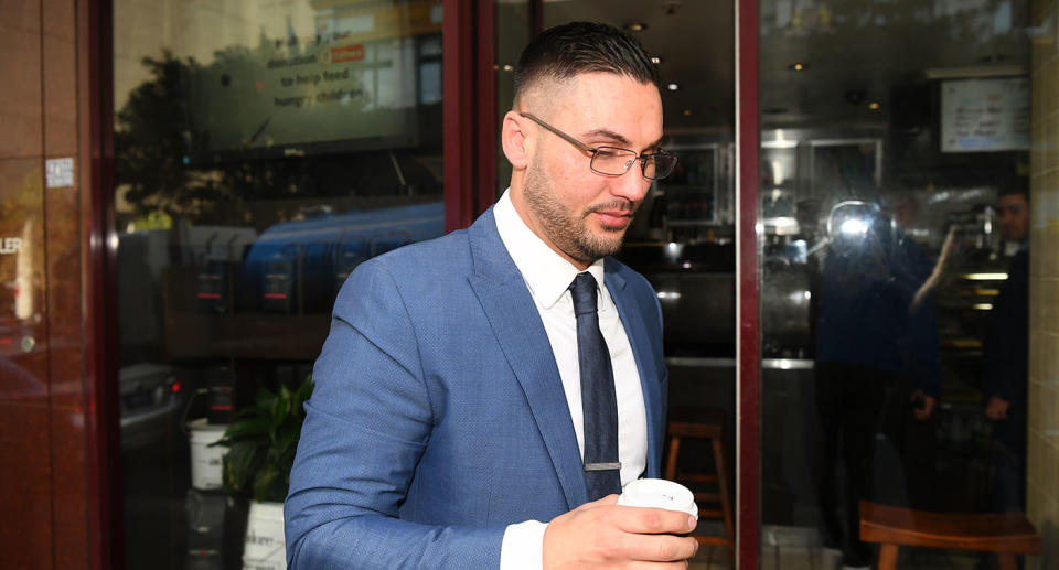Salim Mehajer during a break at the Downing Centre Local Courts in Sydney. Source: AAP