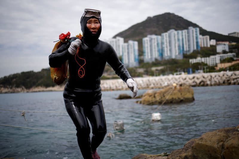 The Wider Image: For South Korea's youngest 'sea women', warming seas mean smaller catches