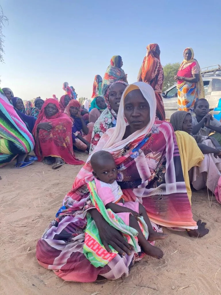 Kamisa Abdullah, 30, escaped a massacre in Ardamata, Sudan, in November 2023 with only her 5-month-old baby. She was separated from her three other children, who fled with her sister.