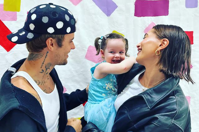 <p>Justin Bieber/Instagram</p> Justin Bieber with wife and niece