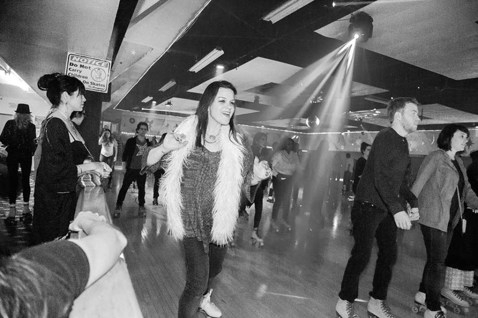 Skaters at the David Bowie Skate Tribute. 