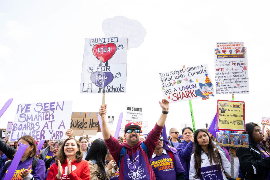 Teachers And Support Staff Hold A Three-Day Strike In Los Angeles