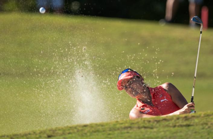 Lexi Thompson plays in the second round of the 2022 LPGA Drive On Championship at Crown Colony in Fort Myers on Friday, Feb. 4, 2022. 