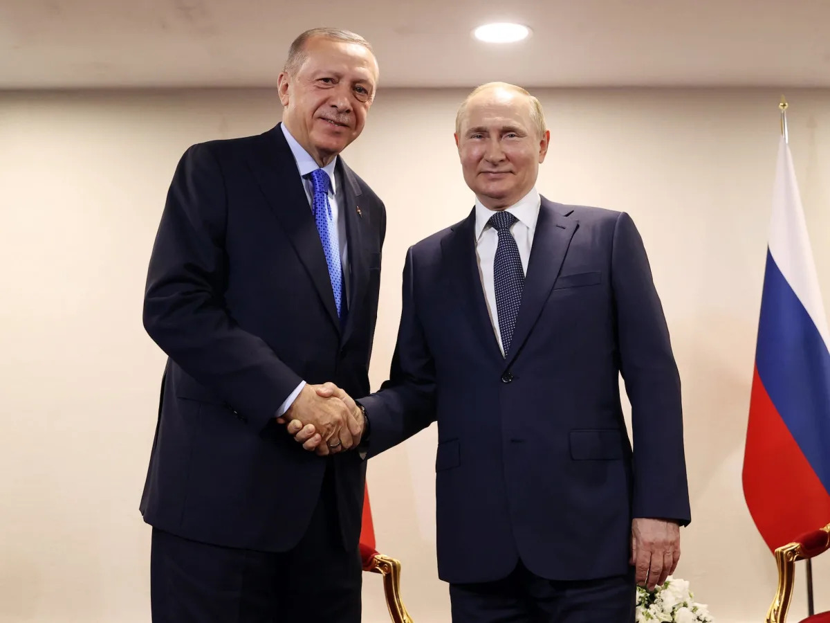 Turkish President Erdoğan says he'll work with Putin to turn Turkey into a natur..