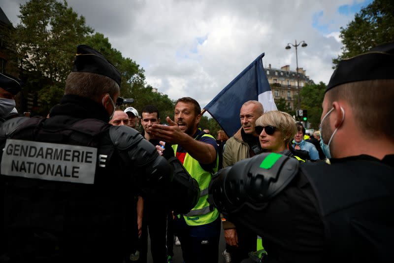 Protesters demonstrate against COVID-19 health pass in France