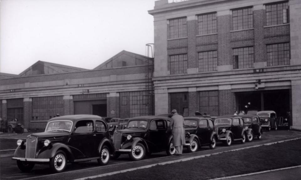 An undated photo of Ford Anglia production at Dagenham in London, UK