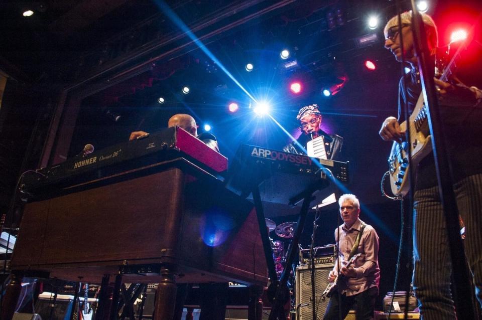 NEW YORK, NY - APRIL 4: Performers take the stage at New York City's Webster Hall at a benefit concert for funk pioneer Bernie Worrell in New York city on Monday, April 4, 2016. (Photo by Sara Boboltz/Huffington Post) *** Local Caption ***