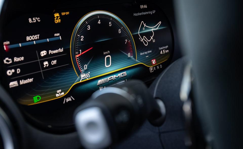 <p>A brilliant 12.3-inch digital instrument cluster is new for 2020 and can provide a breadth of vehicle data when tracking the GT R Pro </p>