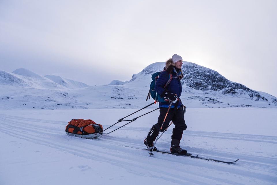 
Alex Flynn on the Kungsladen Trail in the Swedish Arctic (Scott Gilmore)