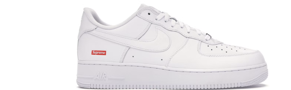 Nike Air Force 1 Low, Supreme White. PHOTO: StockX