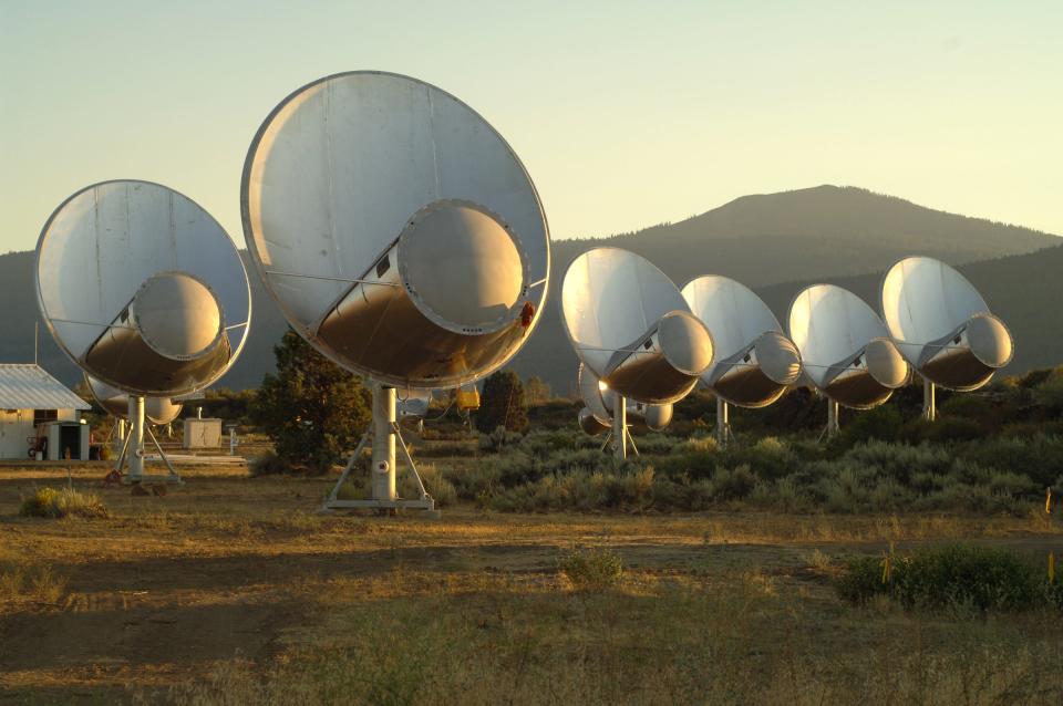 The Allen Telescope Array is a large number of small dishes in northern California dedicated to astronomical observations and a simultaneous search for extraterrestrial intelligence.