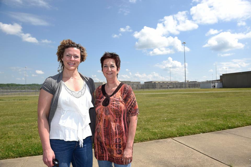 Valerie Craig, Director of Education of Tennessee Voices for Victims (left) and Verna Wyatt, Exec in front of Lois M. DeBerry Facility April 26, 2016 in Nashville, Tenn.