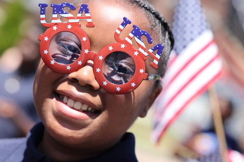 Shanyah Payne, 10, during the 124th Huntington Memorial Day Parade on Wednesday, May 31, 2023.