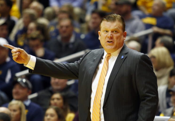 Brad Underwood and Oklahoma State won their fifth straight game Saturday at West Virginia. They host Baylor Wednesday night. (Getty)