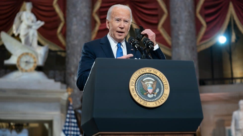 President Biden gives remarks on Jan. 6