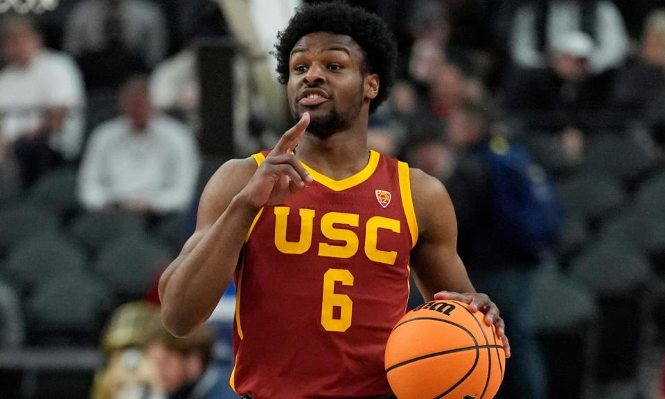 <span>Bronny James had limited experience with USC in college. </span><span>Photograph: John Locher/AP</span>