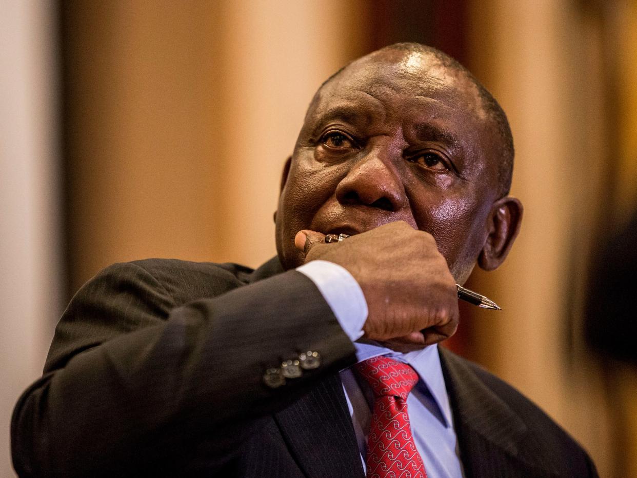 Ramaphosa called the building fire deaths a “great traged” (AFP via Getty Images)
