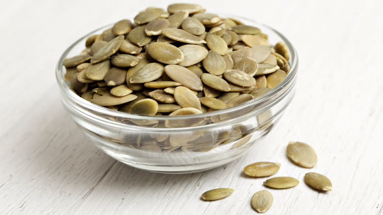 bowl of pumpkin seeds