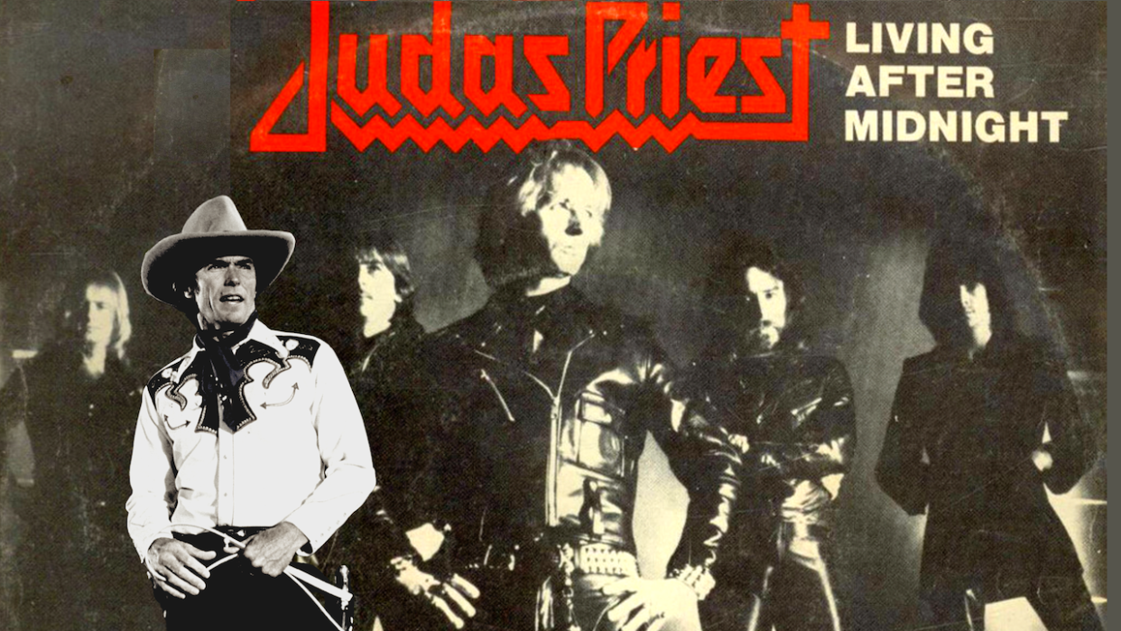  Judas Priest's Living After Midnight single sleeve with Clint Eastwood 