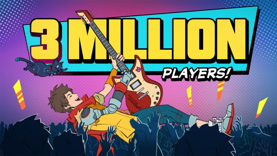 Hi-Fi RUSH image celebrating three million players.