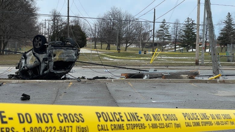 Six patients have been taken to hospital after a collision involving three vehicles took place in North York, late Friday morning. (Dean Gariepy/CBC News)