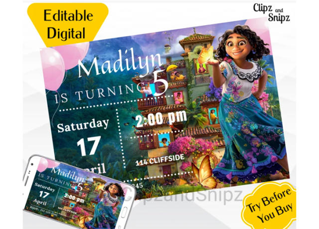 Encanto Video Invitation, Animated Encanto Invite