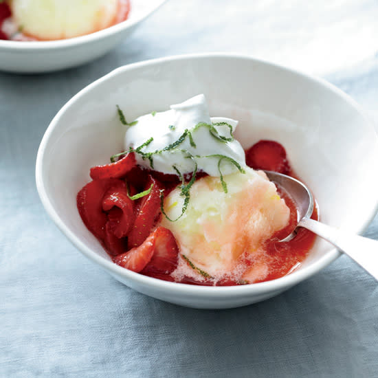 Honey-Lime Strawberries with Whipped Cream