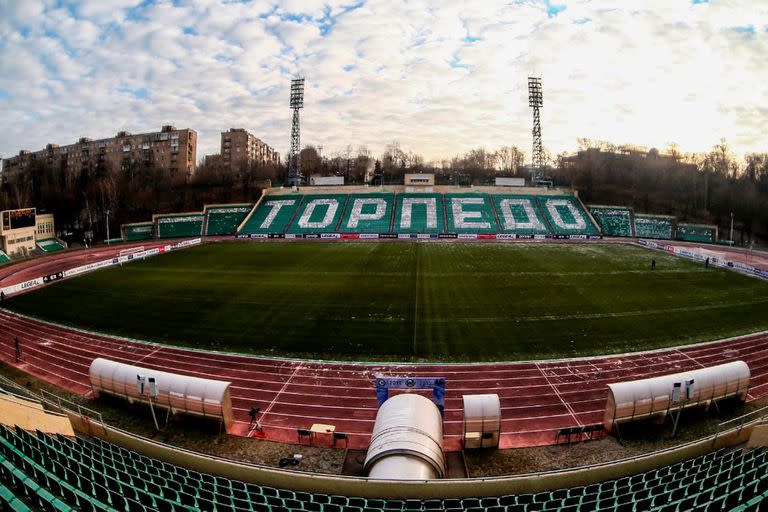 Una vista del estadio del Torpedo, llamado Eduard Streltsov