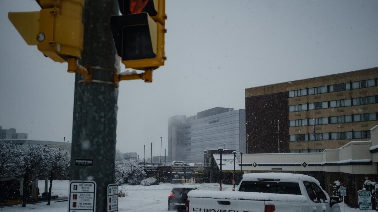 A view of the Wynn Hospital from Genesee Street in downtown Utica on Friday, December 16, 2022.