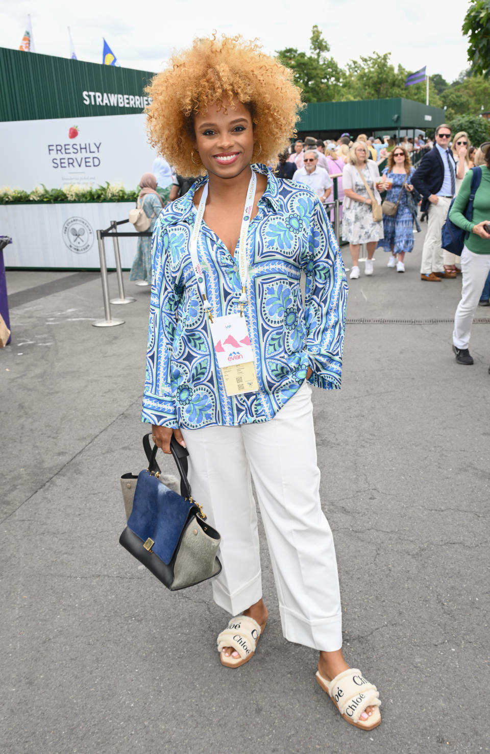 LONDON, ENGLAND - JULY 11:  Fleur East attends day nine of the Wimbledon Tennis Championships at the All England Lawn Tennis and Croquet Club on July 11, 2023 in London, England. (Photo by Karwai Tang/WireImage)