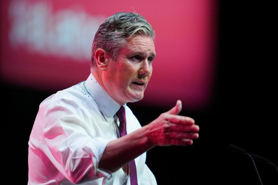 Labour leader Keir Starmer has said responsibility for the bombing of gaza “lies with Hamas” (AP)
