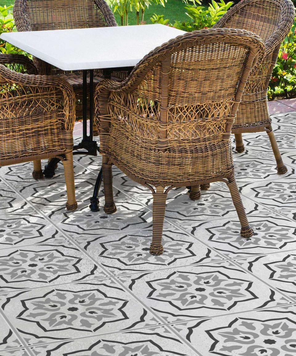 stencilled patio from The Stencil Studio