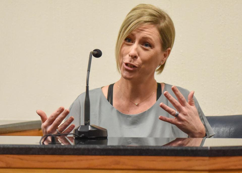 Witnesses speak of their experiences with former Martin County Sheriff's Deputy Steven O'Leary before Circuit Judge Sherwood Bauer at the Martin County Courthouse on Thursday Dec. 2, 2021, in Stuart. O'Leary was sentenced to 13 years, less 2.5 years presently served, for dozens of felony charges.