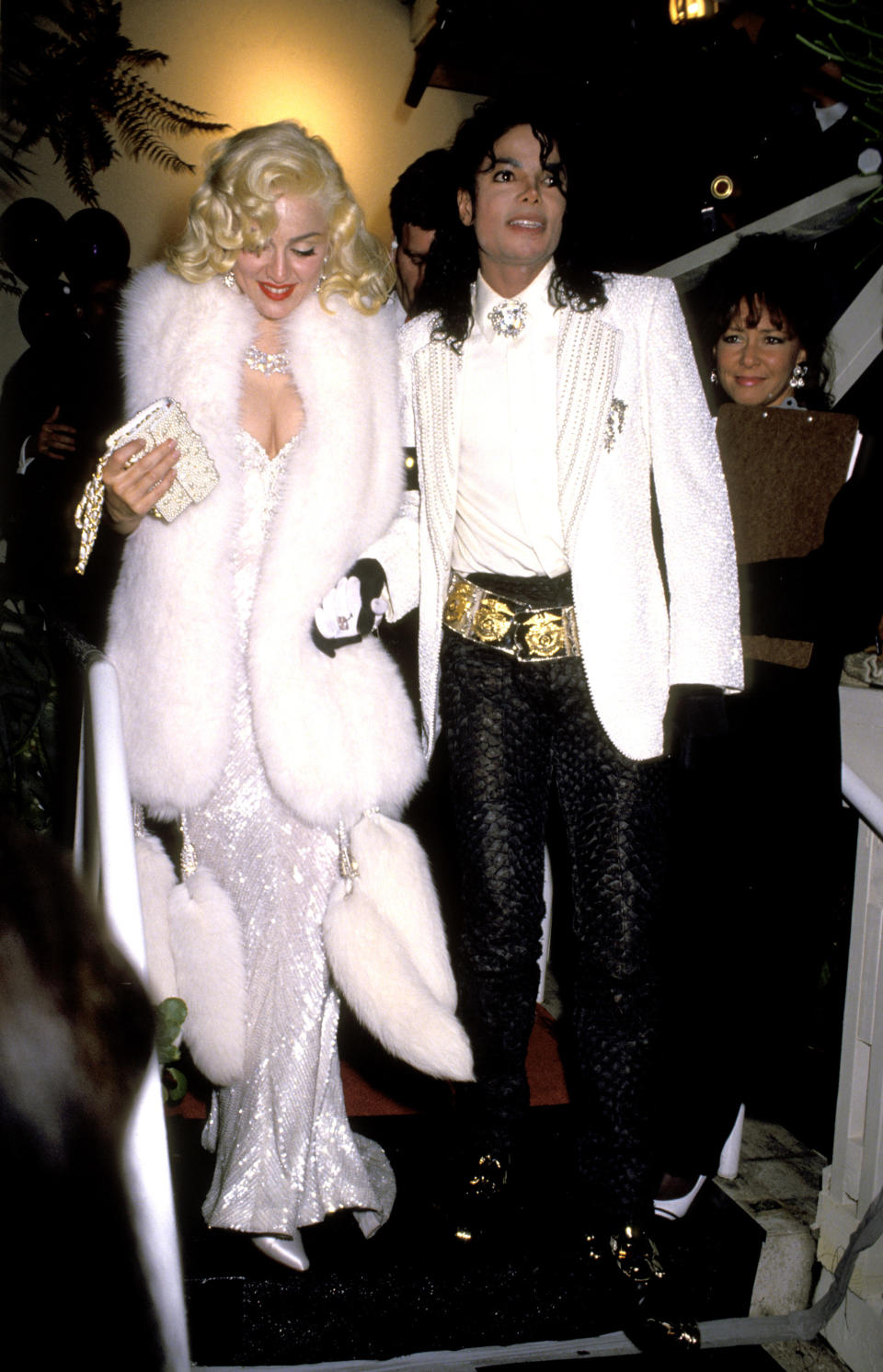 Madonna at an Oscars after party in California with Michael Jackson in 1991