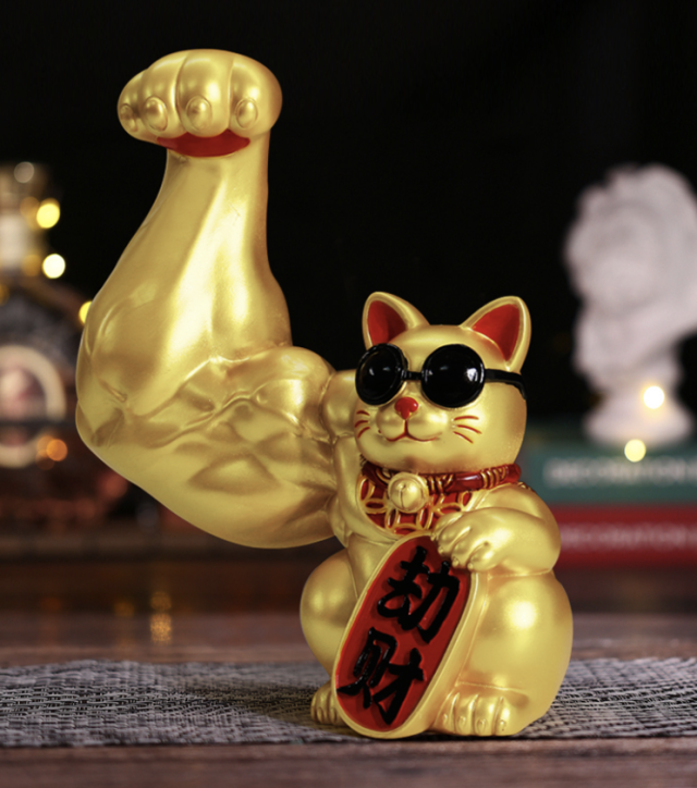 Chinesische Winke-Katze gold, Amazing Crystal Gifts online kaufen