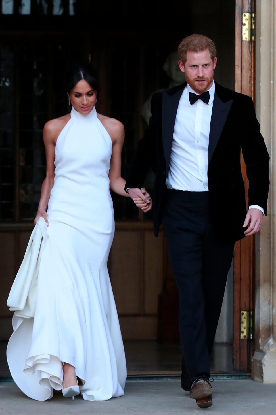 Meghan Markle wore a Stella McCartney dress for her wedding reception.