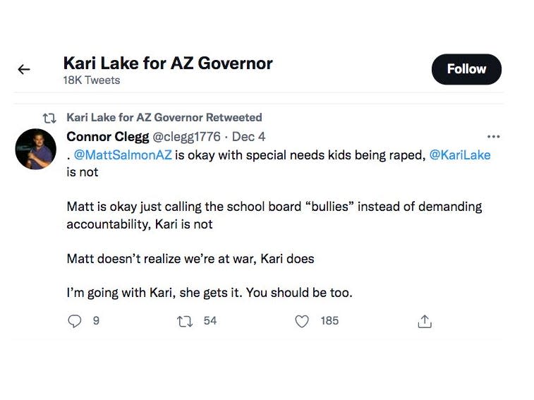 This Kari Lake retweet has even Republicans saying she crossed the line.