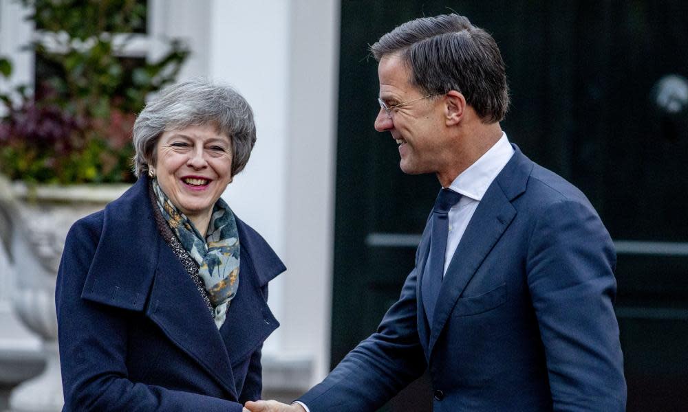 Theresa May and Mark Rutte in The Hague