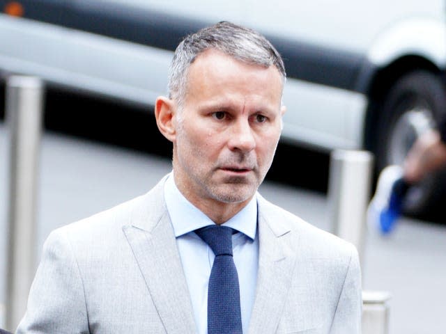 Former Manchester United footballer Ryan Giggs arrives at Manchester Crown Court