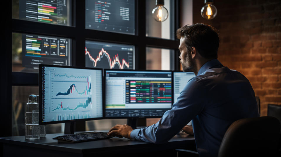 A business operations manager, looking over the expense management system that helps simplifies the financials for the company.