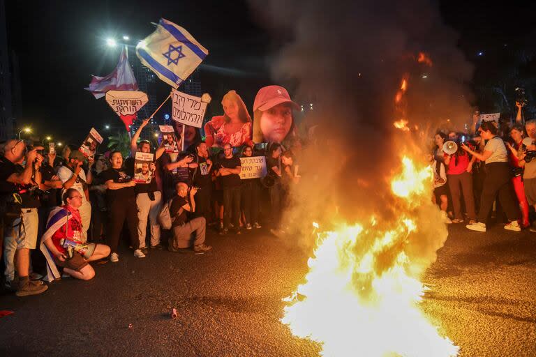 Marcha de este sábado en Tel Aviv (Photo by JACK GUEZ / AFP)