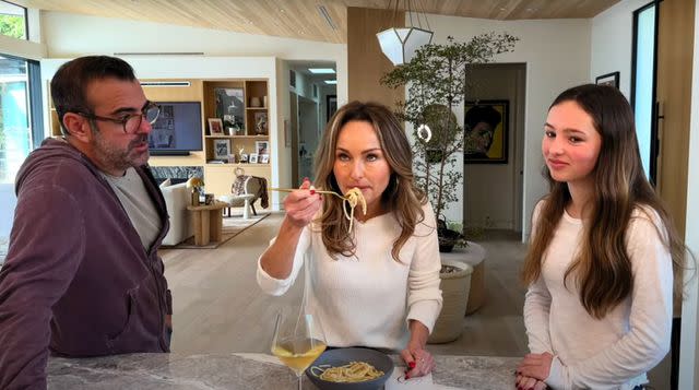 <p> Giada De Laurentiis/YouTube</p> Giada De Laurentiis’ Boyfriend Shane Farley and Daughter Jade Team Up in the Kitchen to Make Giada a Valentine’s Day Recipe