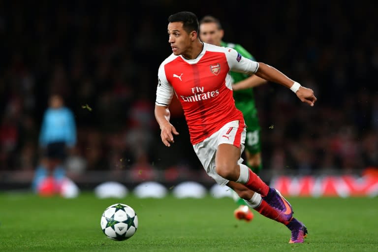 Arsenal's Chilean striker Alexis Sanchez controls the ball during the UEFA Champions League Group A football match between Arsenal and Ludogorets Razgrad at The Emirates Stadium in London on October 19, 2016