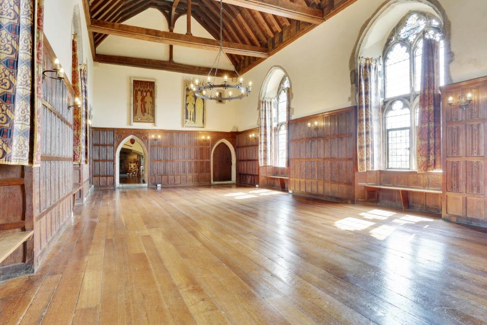 A view of the Great Hall at Lympne Castle.